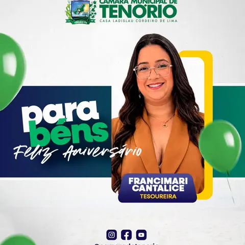 Hoje é dia de celebrar a vida de Francimari Cantalice, tesoureira da Câmara Municipal d...