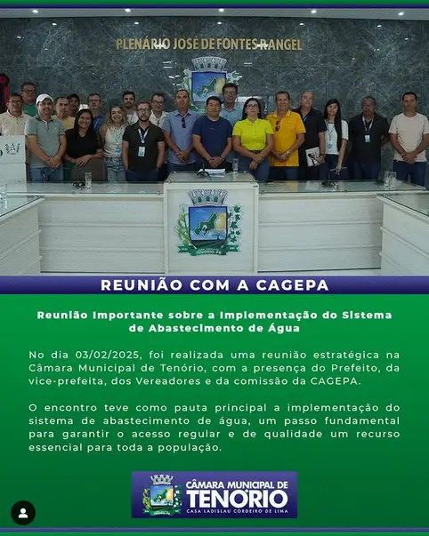 Reunião Importante sobre a Implementação do Sistema de Abastecimento de Água