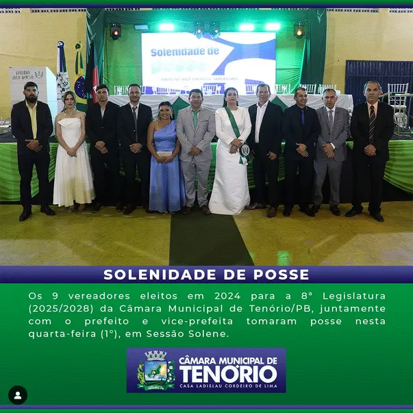 Nova Gestão Municipal de Tenório/PB Toma Posse em Sessão Solene