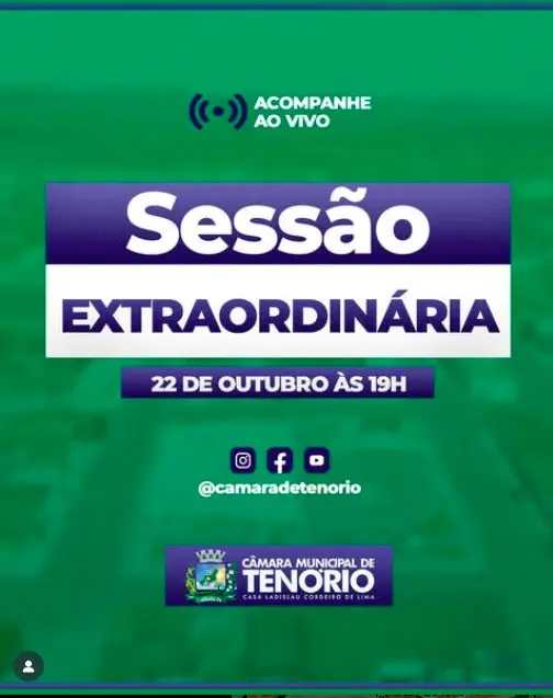Sessão Extraordinária | Câmara Municipal de Tenório/PB