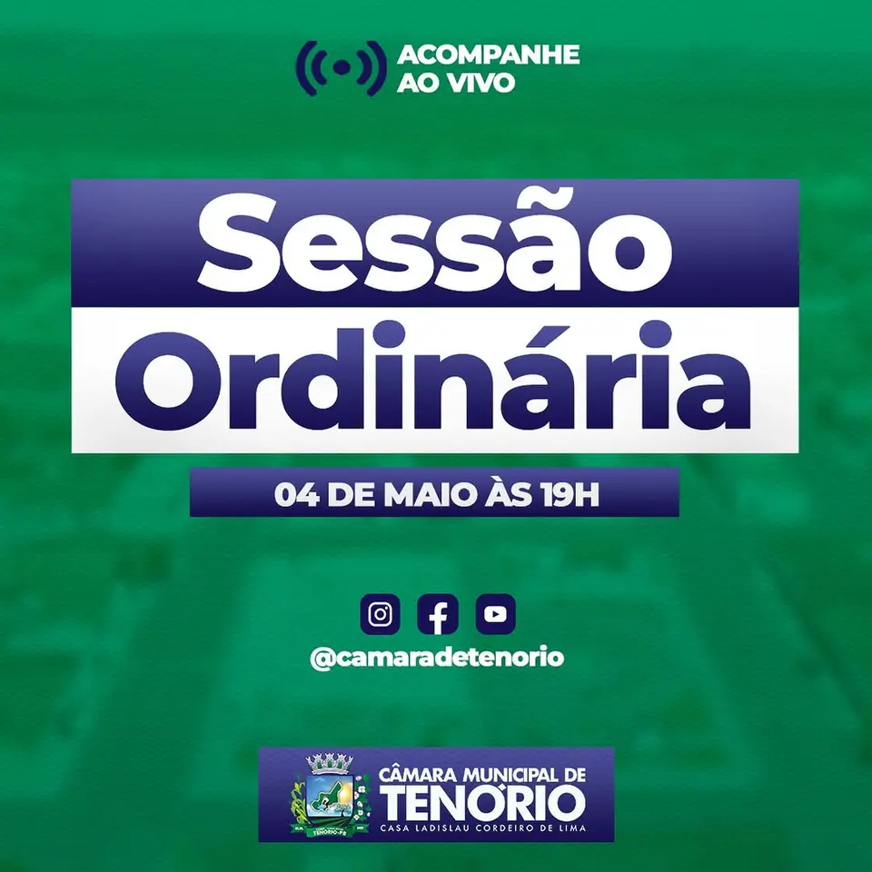 Sessão Ordinária | É HOJE!