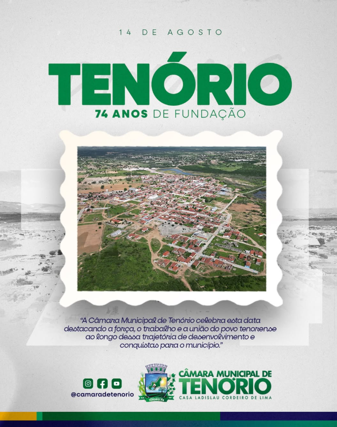 74 anos de história, trabalho e desenvolvimento. Parabéns, Tenório, pelos seus 74 anos!